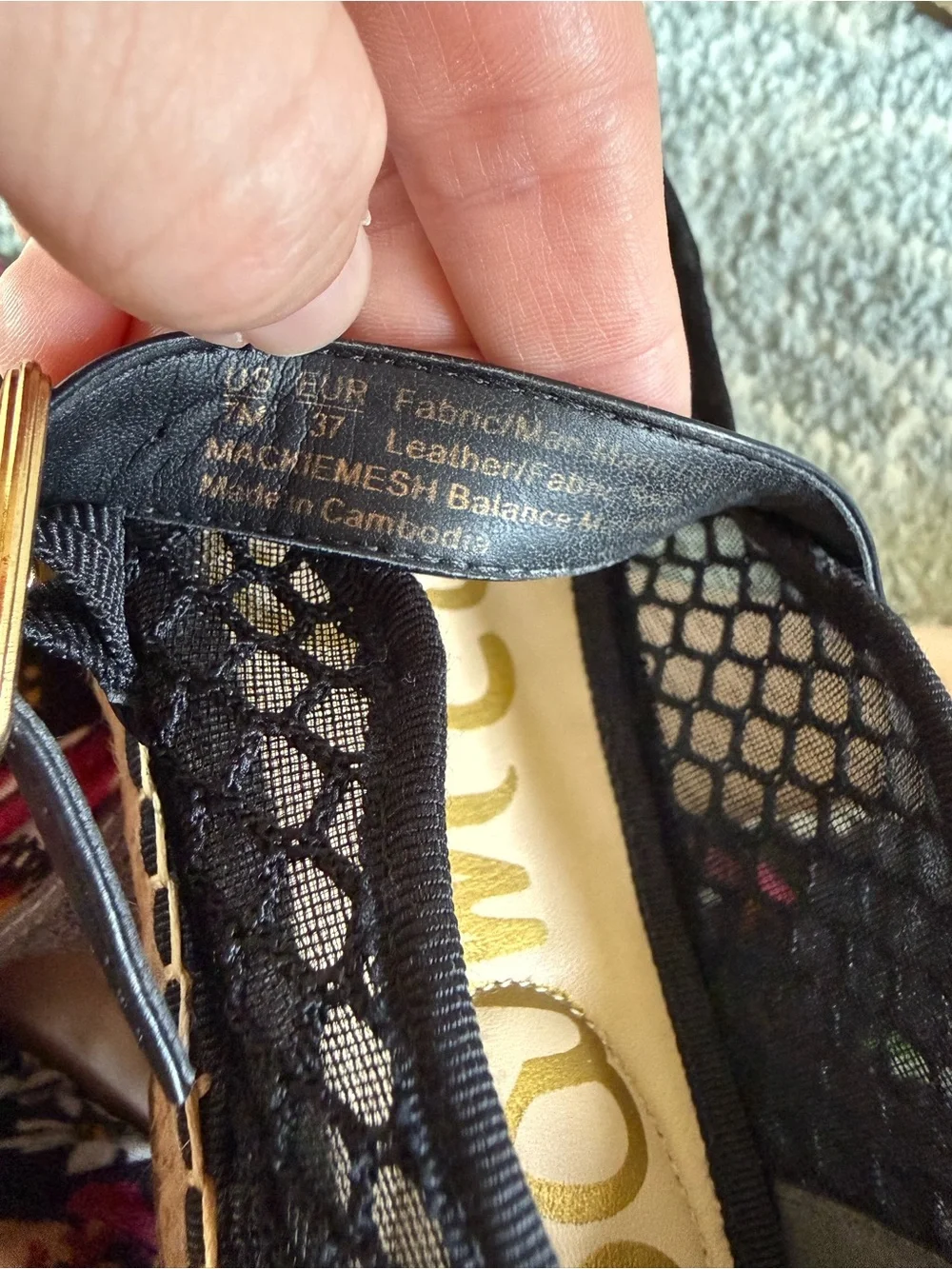 Sam Edelman Black Mesh Mary Jane Espadrilles